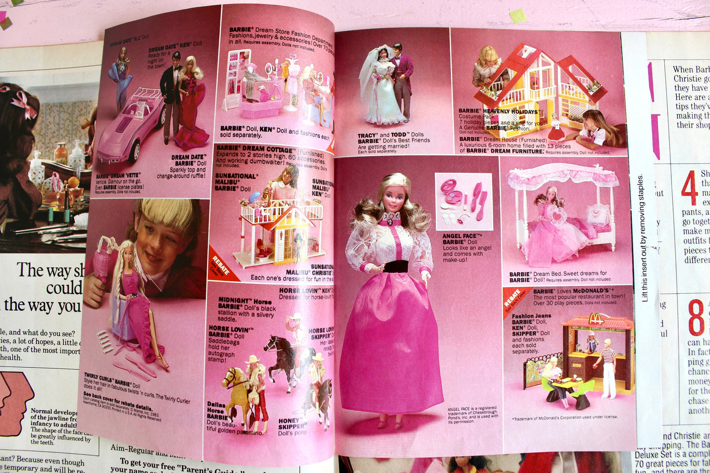 Angel Face Barbie Magazine for Kids, Vintage 80s Barbie Book with Poochie Toys Ads