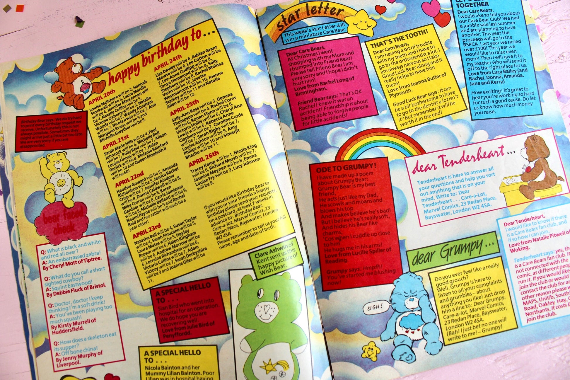 UK Share Care Bear Marvel Comic Book, 80s Vintage Care Bear Magazine, Earth Day Spring, Rare Strawberry Shortcake Comic