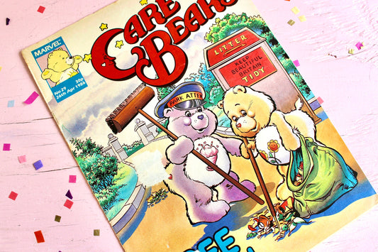 UK Share Care Bear Marvel Comic Book, 80s Vintage Care Bear Magazine, Earth Day Spring, Rare Strawberry Shortcake Comic