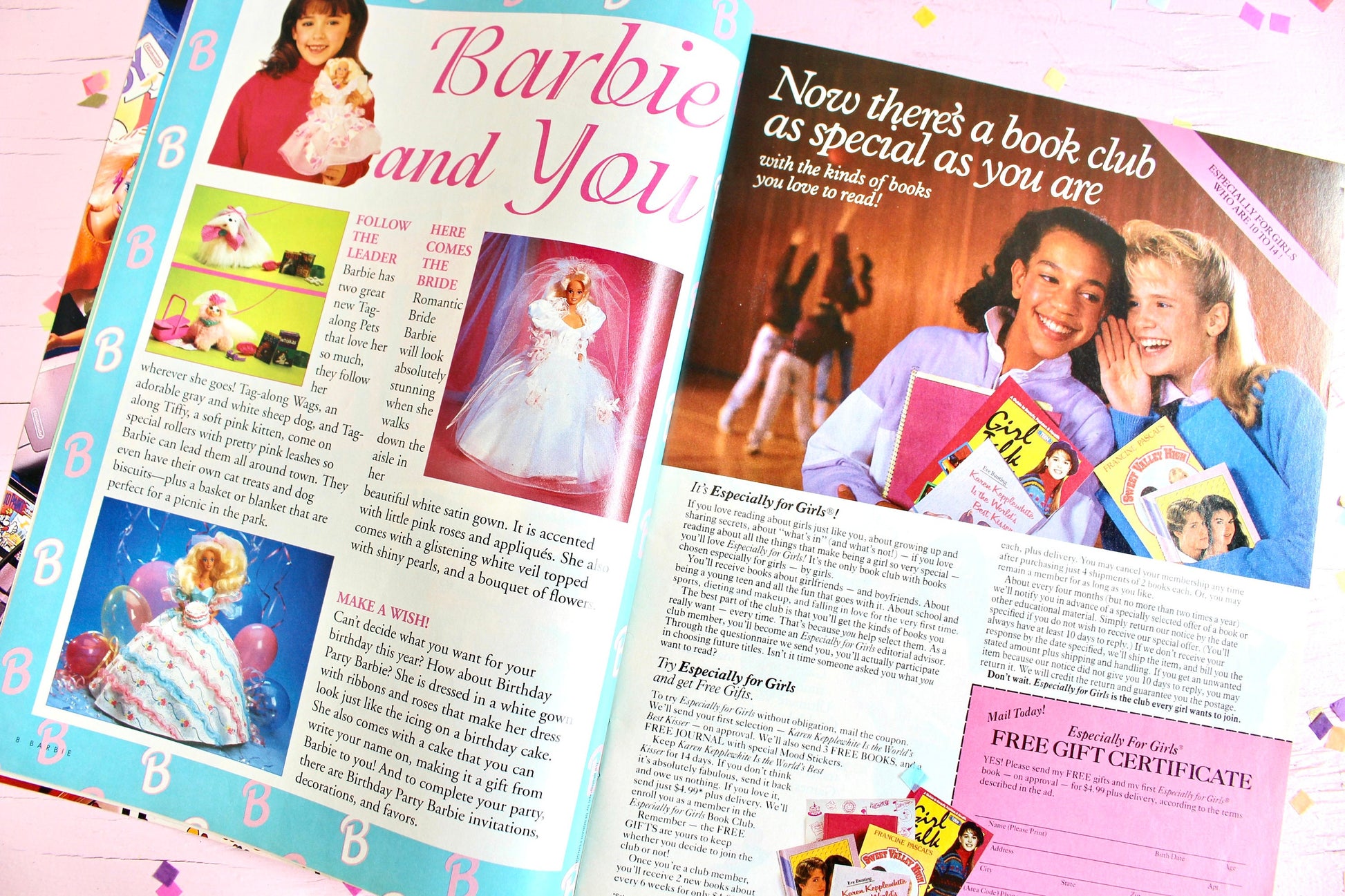 Secret Hearts Barbie Magazine for Girls, 80s Vintage Valentines Barbie Fashion Comic Activity Book, 90s Barbie Nostalgia, Retro Barbie Gift