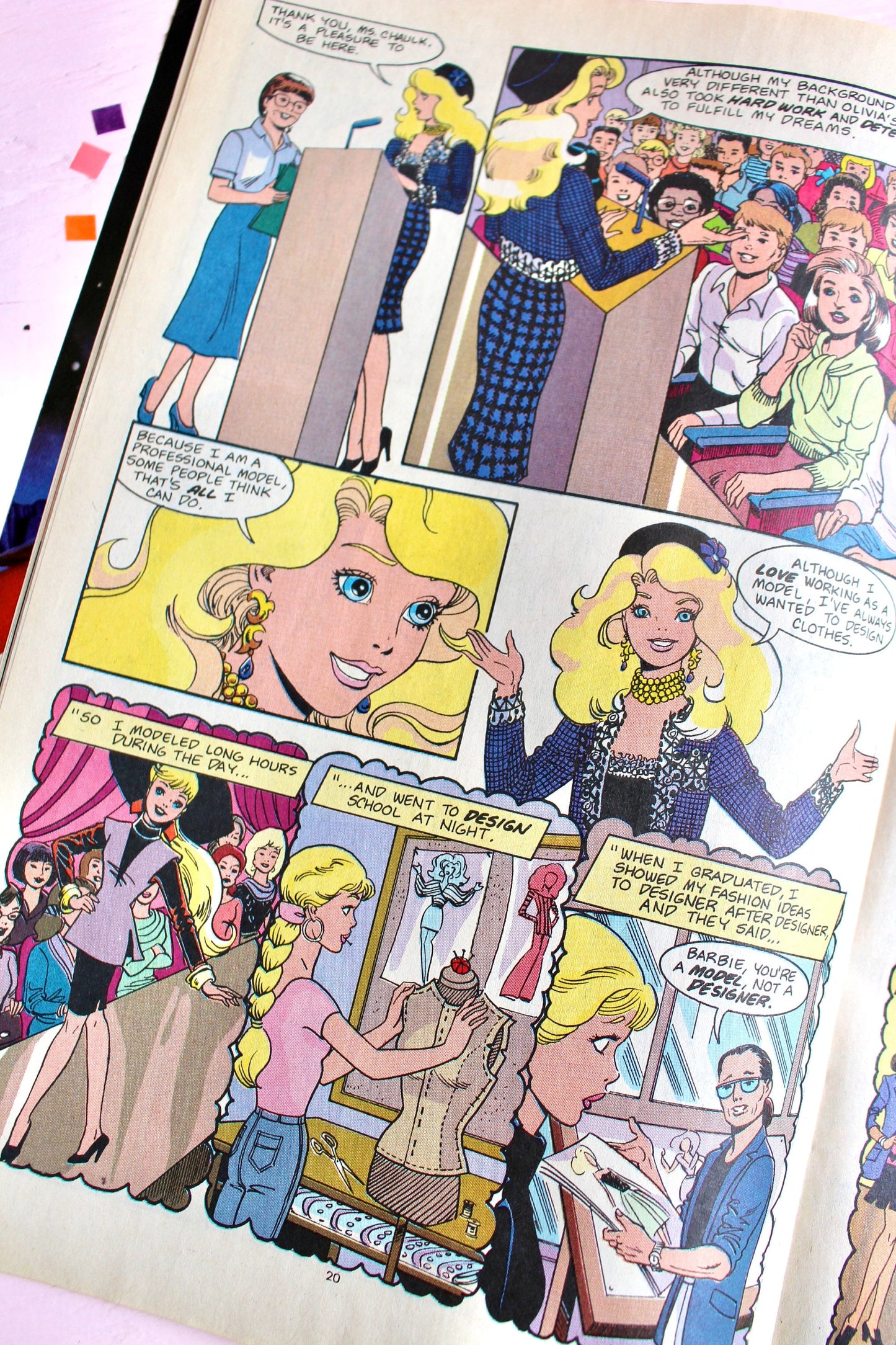 Barbie Fashion Marvel Comic Book, Vintage 90s Barbie Doll Magazine with Ads