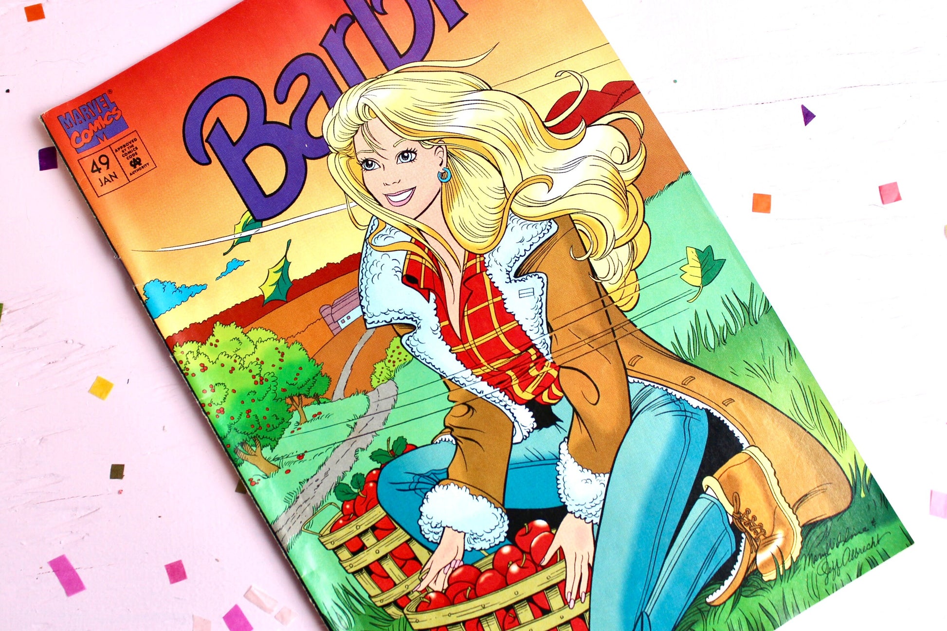 Barbie Fashion Marvel Comic Book, Fall Autumn Barbie Comic, Vintage 90s Barbie Doll Magazine with Ads