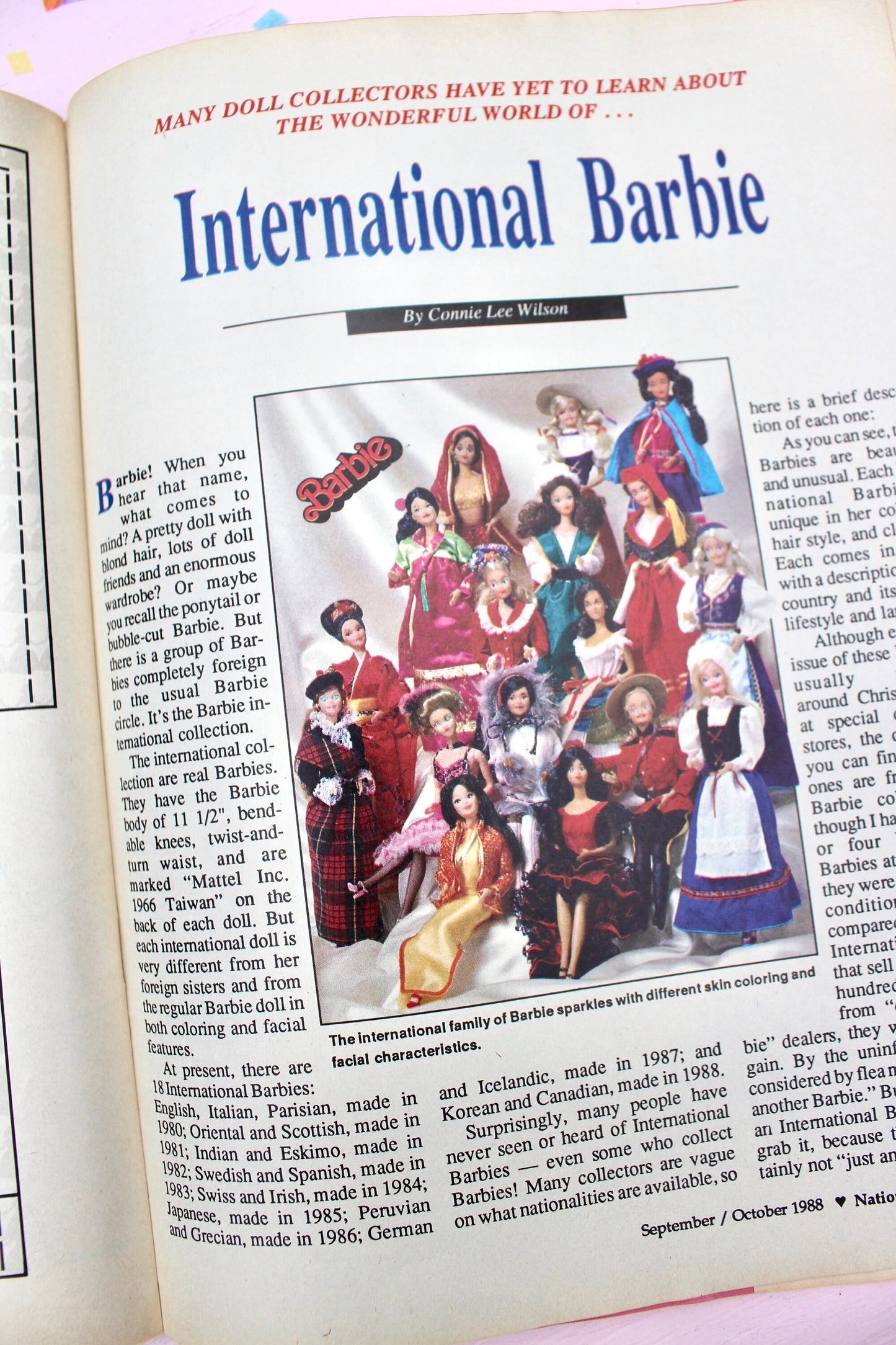 Vintage International Barbie Doll World Magazine, 1990s Collectible Dolls of the World Catalogue, Barbie Doll Collector Ads Articles Books