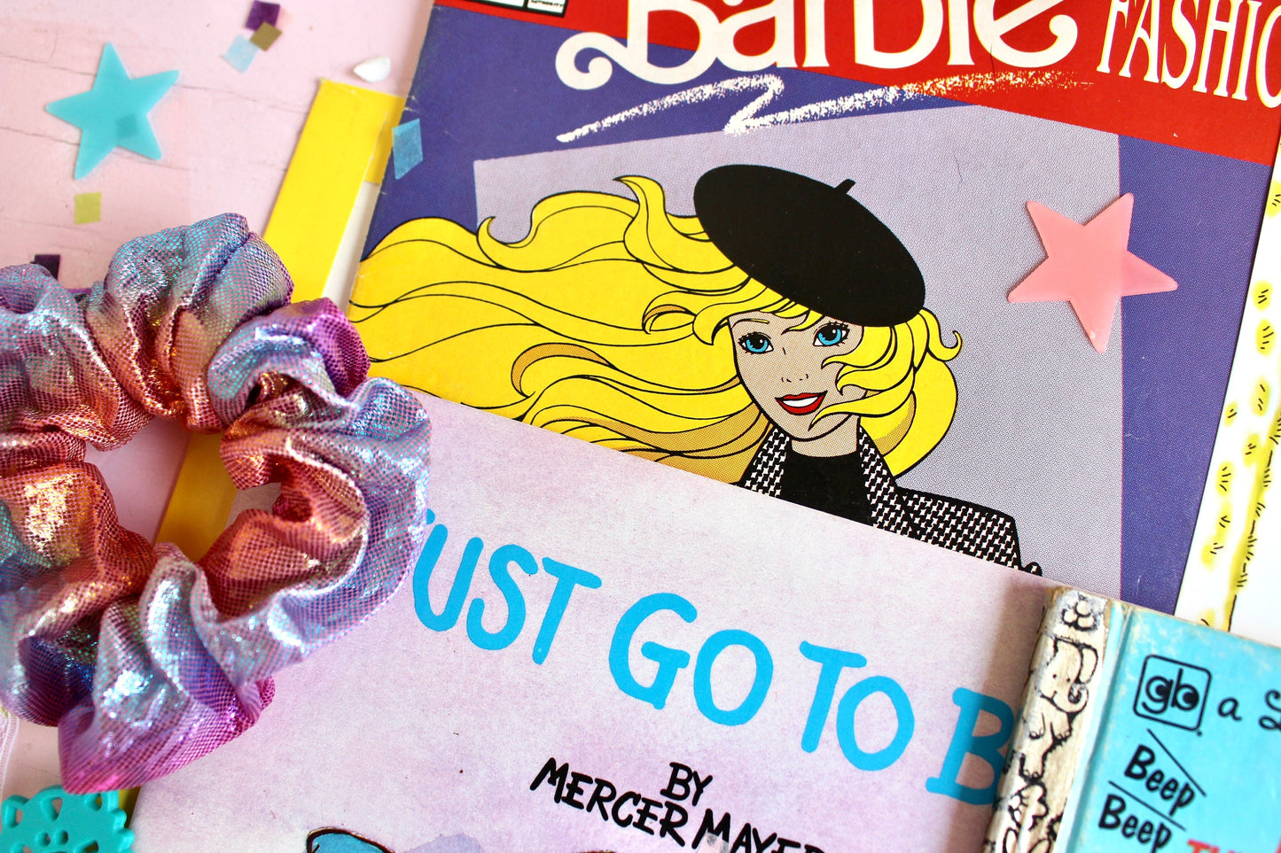 Back to School Folder Fun Packs, 80s 90s Kids Nostalgia Gift Set, Vintage School Supplies and Books, McDonalds Toy, Barbie Marvel Comics