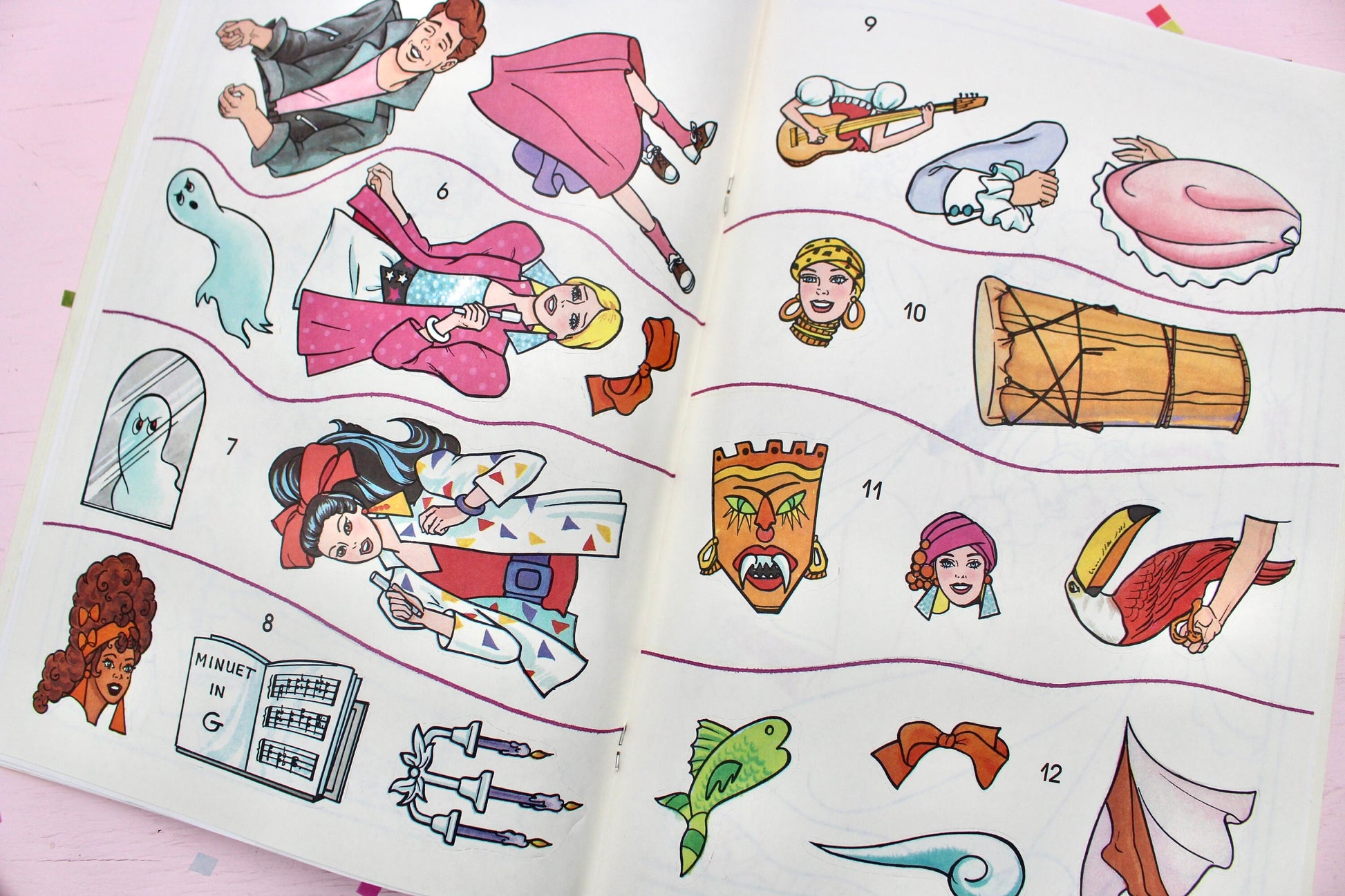 Barbie and the Rockers Sticker Fun Book, 1980s Vintage Barbie Coloring Paint Sticker Activity Book, Retro 80s Barbie Party Gift