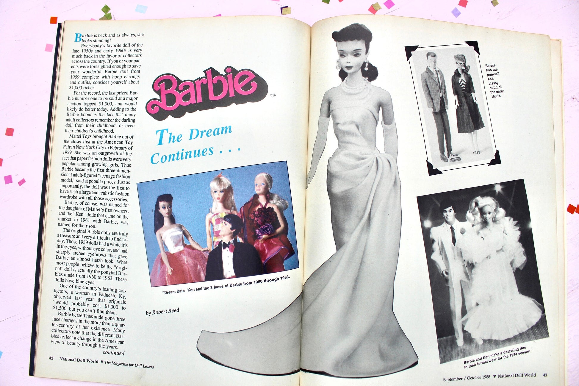 Vintage International Barbie Doll World Magazine, 1990s Collectible Dolls of the World Catalogue, Barbie Doll Collector Ads Articles Books