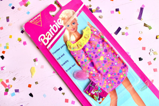 1990s Barbie Sleep N Fun Fashion Outfit #68021, Vintage Barbie Nightgown Slumber Party Outfit