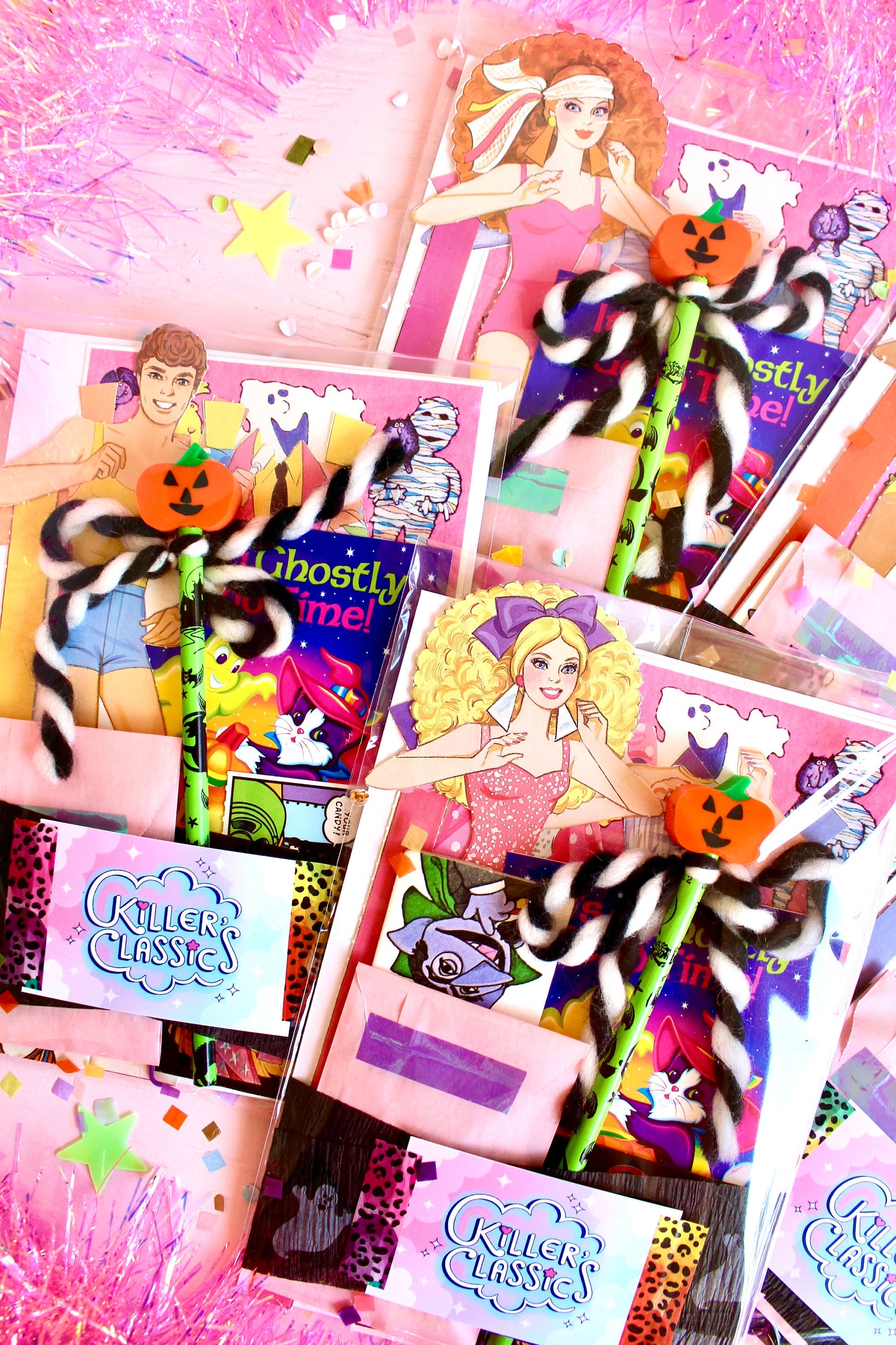 Rockin Barbie Halloween Party Pack, Barbie Rockers Paper Ephemera, Barbie Cards Stickers Paper Dolls, 80s 90s Girl Halloween Happy Mail