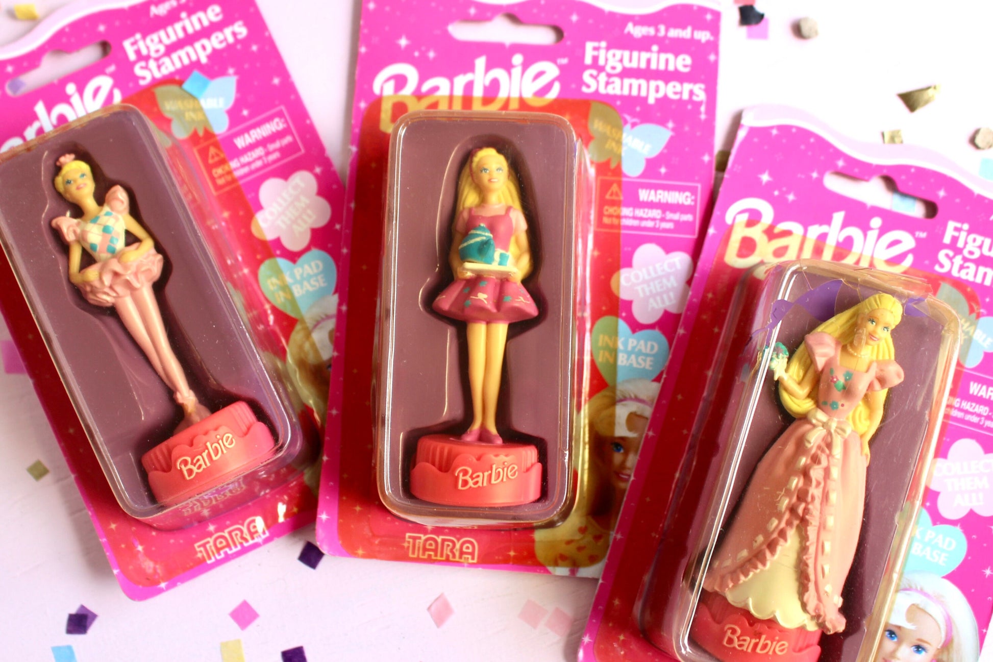 Barbie Figurine Stampers New in Package, Choose Your Own, Vintage 90s Pink Barbie for Girls Stationary Stamps