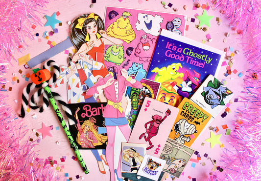 Rockin Barbie Halloween Party Pack, Barbie Rockers Paper Ephemera, Barbie Cards Stickers Paper Dolls, 80s 90s Girl Halloween Happy Mail