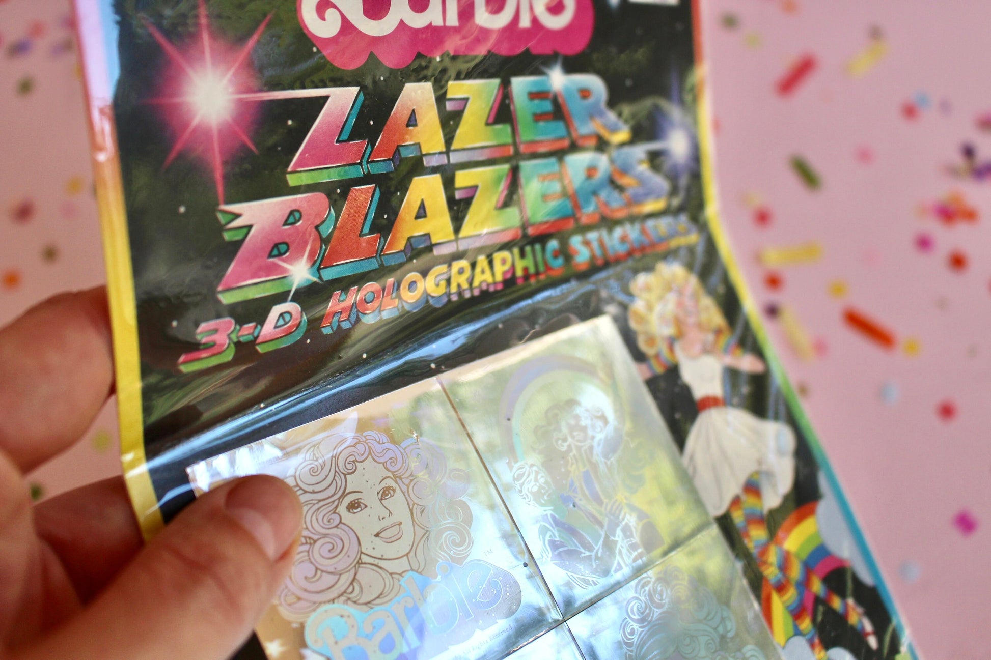 RARE Lazer Blazers Barbie Sticker Sheet NIP, Vintage 80s Holographic Barbie Stickers, Journal Stickers, 80s 90s Sticker Album Stickers