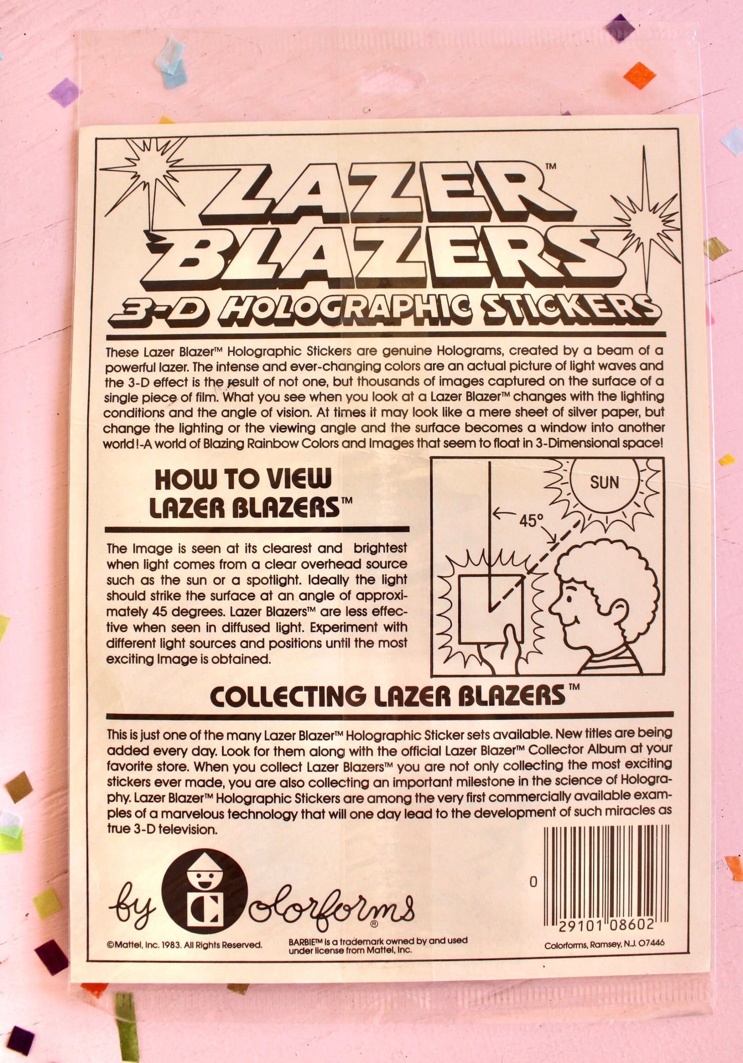 RARE Lazer Blazers Barbie Sticker Sheet NIP, Vintage 80s Holographic Barbie Stickers, Journal Stickers, 80s 90s Sticker Album Stickers