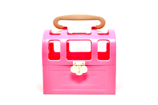 Pink Kids Toy Plastic Bank, My Heart Box, Vintage 90s Sanrio Kawaii Pink Decorative Storage Container, Retro Kids Toy Rooom Organizer