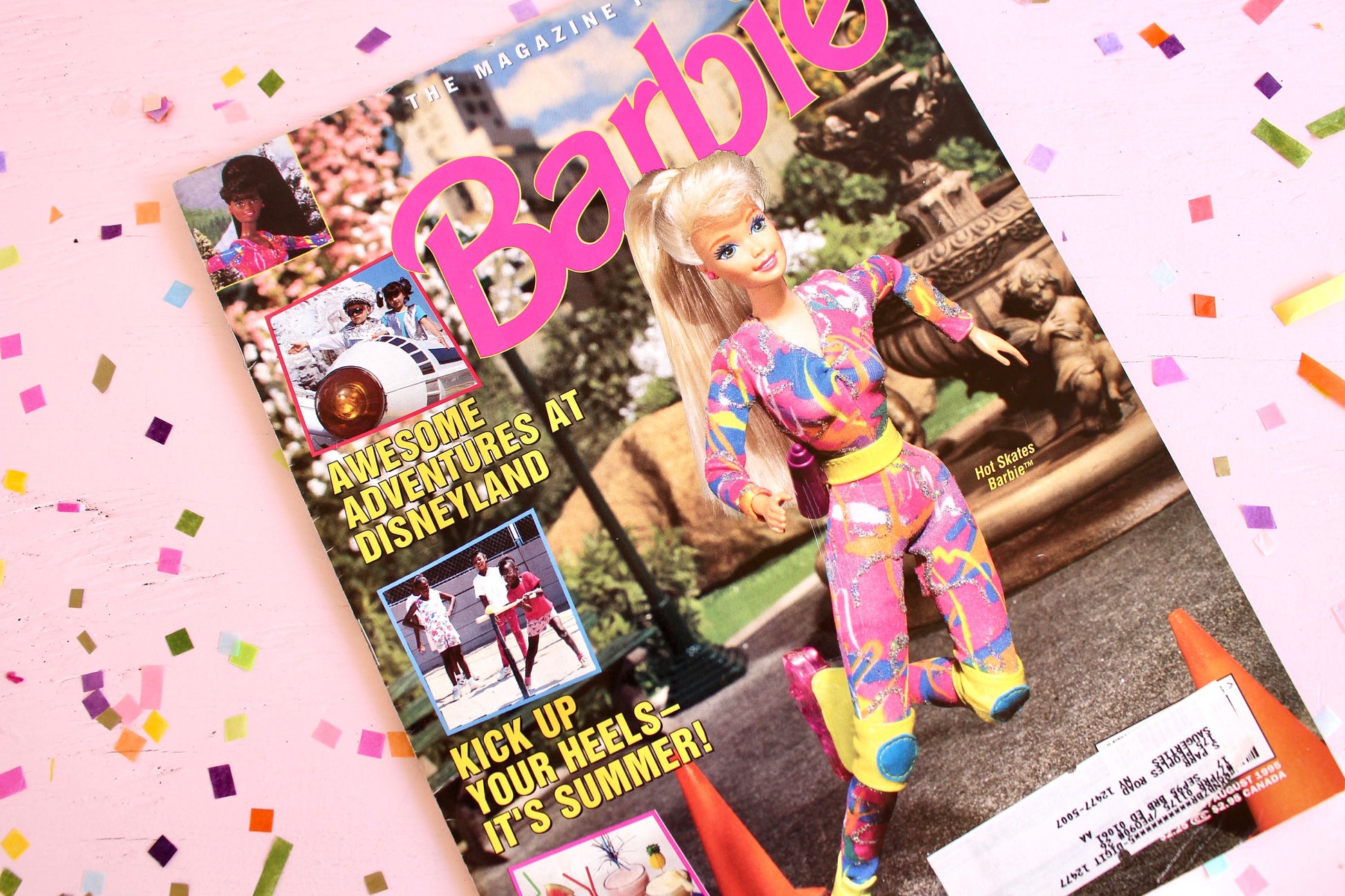 Rollerblade Hot Skatin Barbie Magazine for Girls, 90s Vintage Barbie Movie Fashion Comic Activity Book