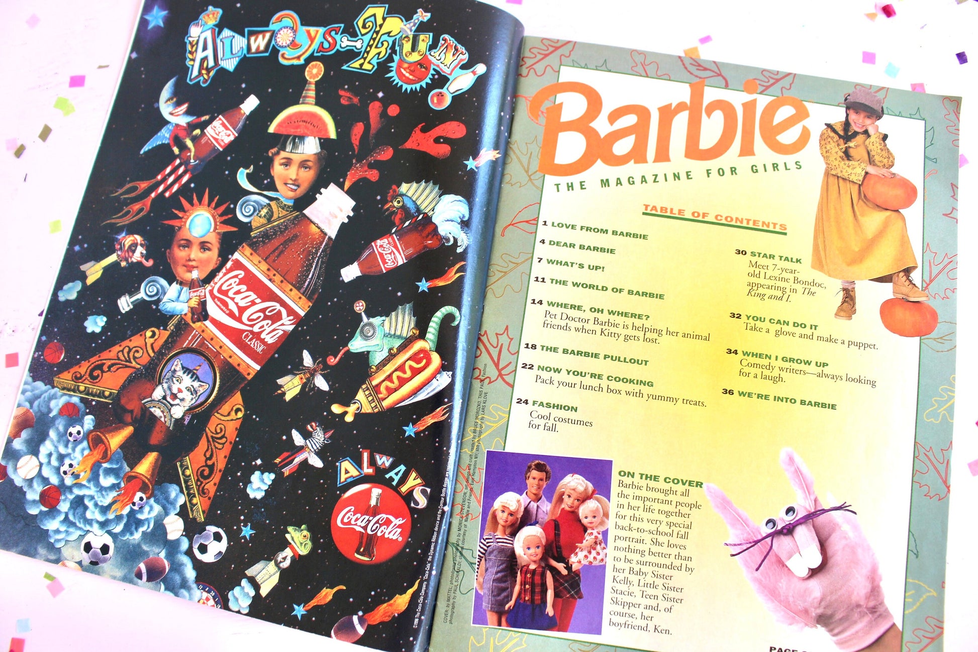 Halloween Barbie Magazine for Girls, 90s Vintage Barbie Movie Fashion Comic Activity Book, 90s Fall Autumn Barbie Girl Gift