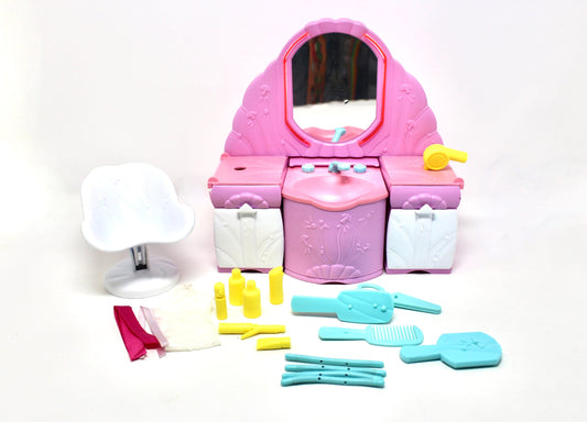 RARE PlaySkool Dolly Surprise Vanity Set, Complete, Vintage Dolly Surprise Accessories Lot, Rare Vaniet Set for Dolly Surprise Size Dolls