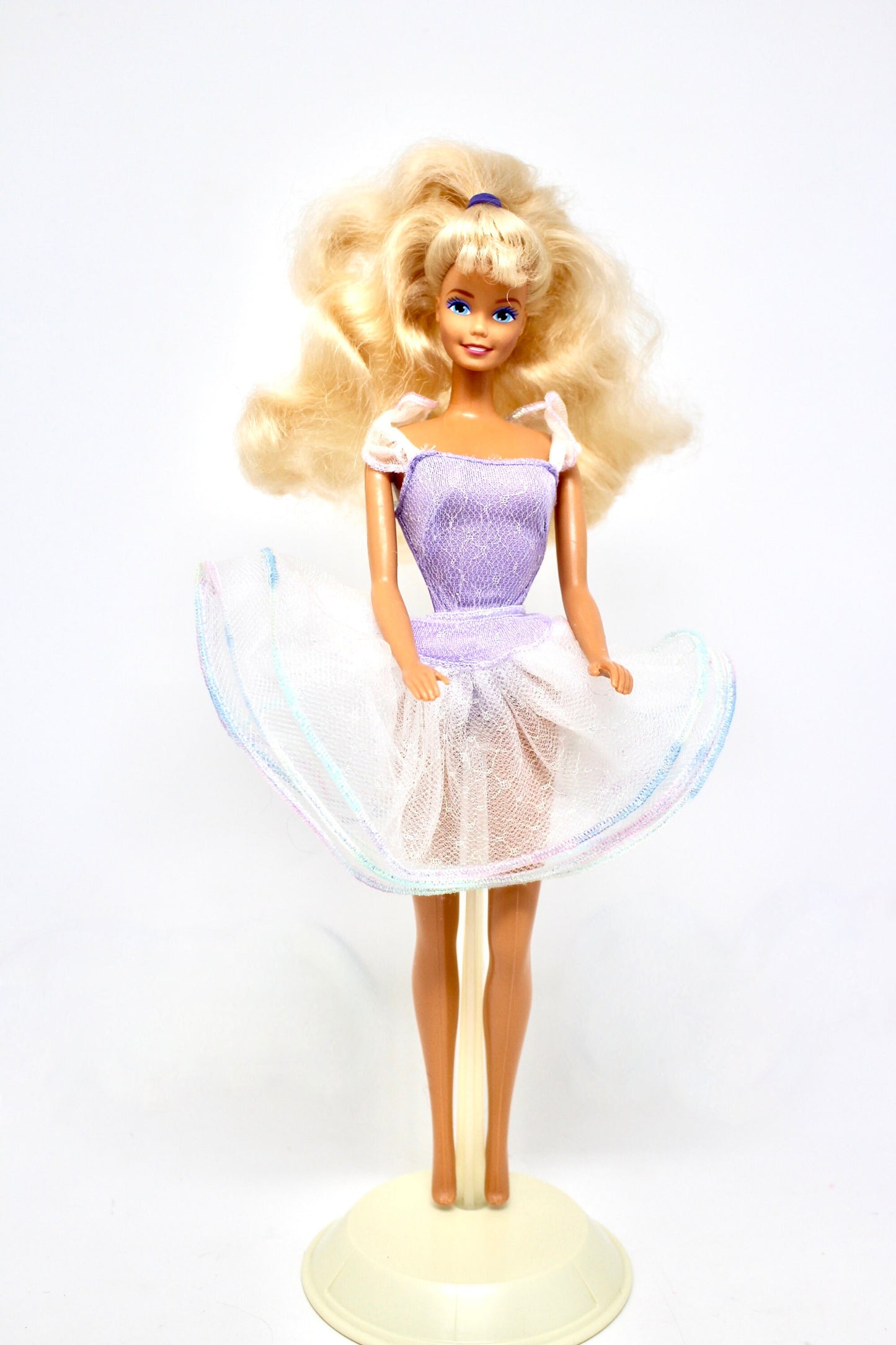 1990s My First Barbie Ballerina Doll, Purple Iridescent Ruffles Blonde Barbie Doll, Ballet Dancer Barbie Doll Fashion Outfit