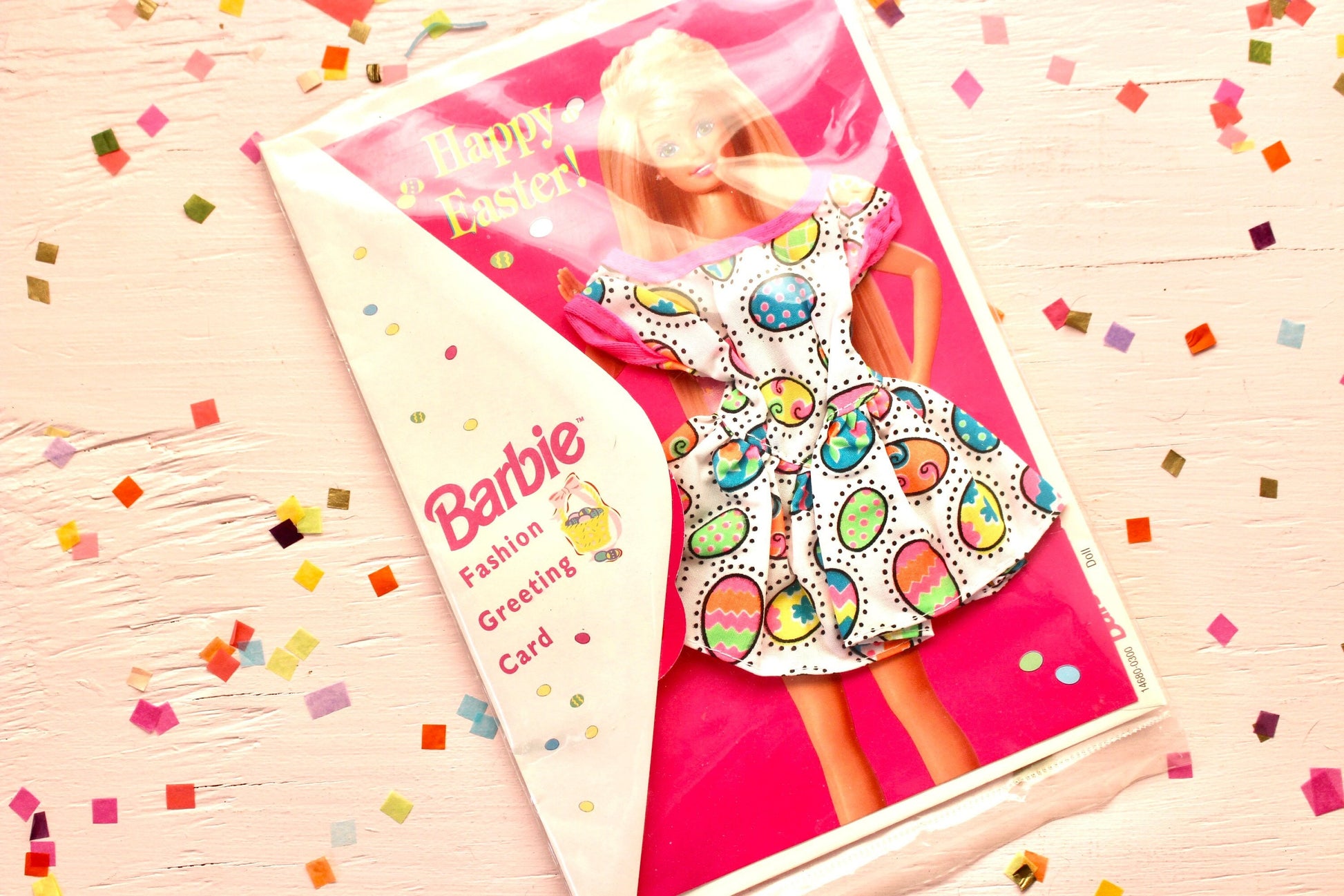 Barbie Fashion Greeting Card, Girls Barbie Doll Easter Card wih Envelope, Easter Barbie Fashion Dress, Barbie Stationery Ephemera Card