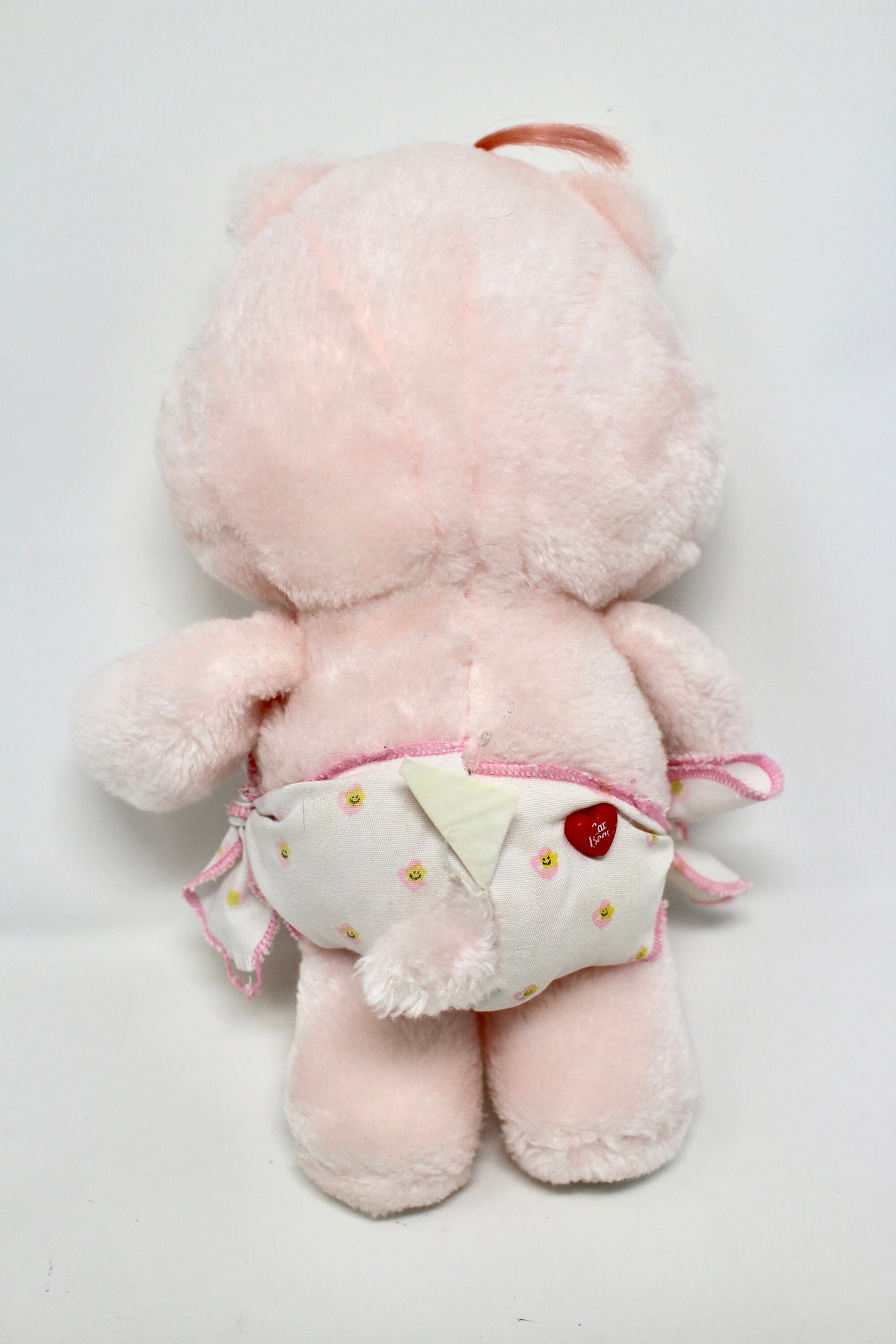 Baby Hugs Care Bear Plush, Vintage Soft Pink Bear Stuffed Animal, Pastel Pink Girls Baby Shower Gift, Retro Nature Theme Nursery Toy