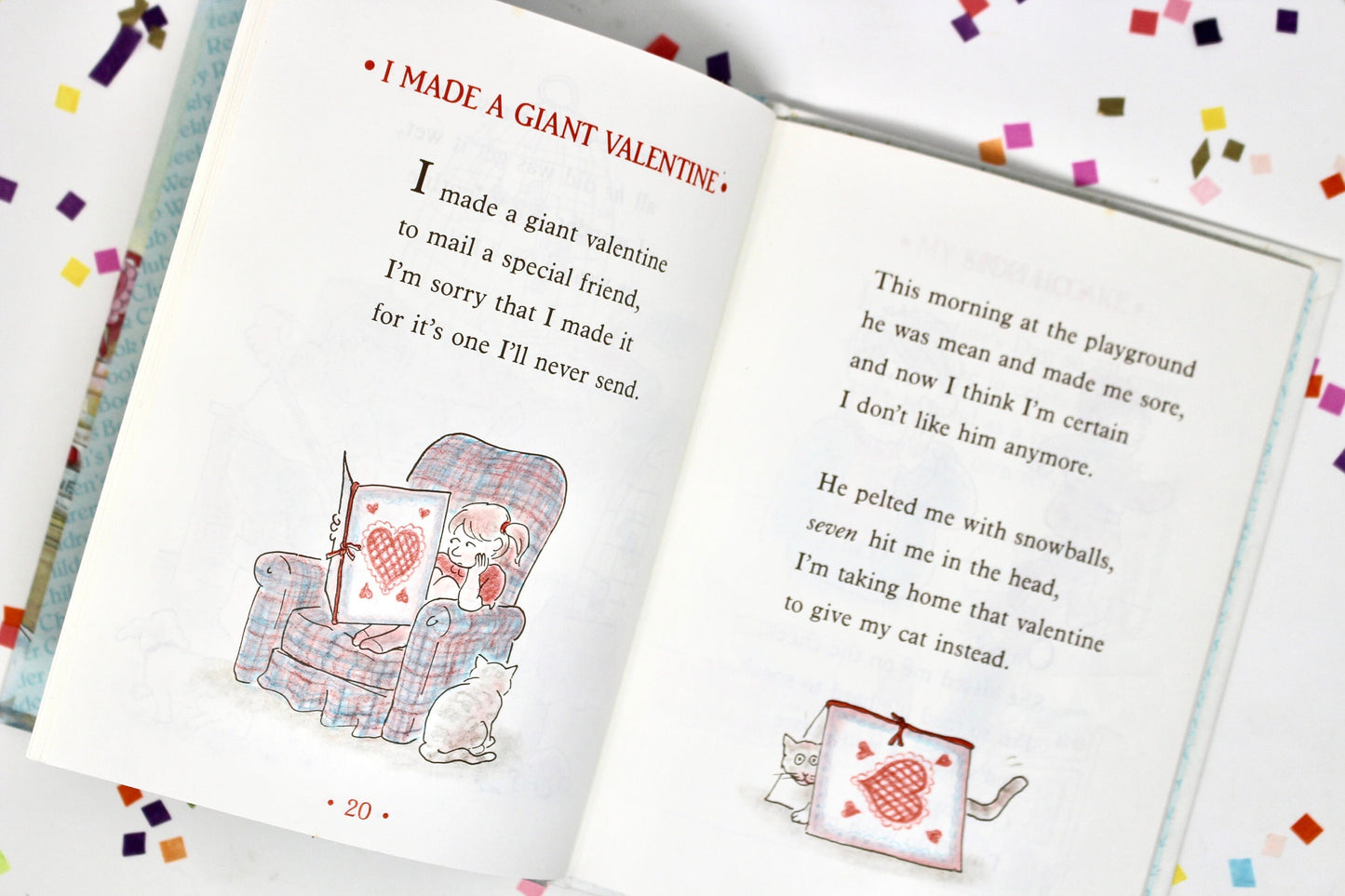 Valentines Day Poems Hardcover Book, Vintage Valentines Reading for Kids, Retro Valentines Day Teacher Classroom Book, 80s Kids V Day Gift