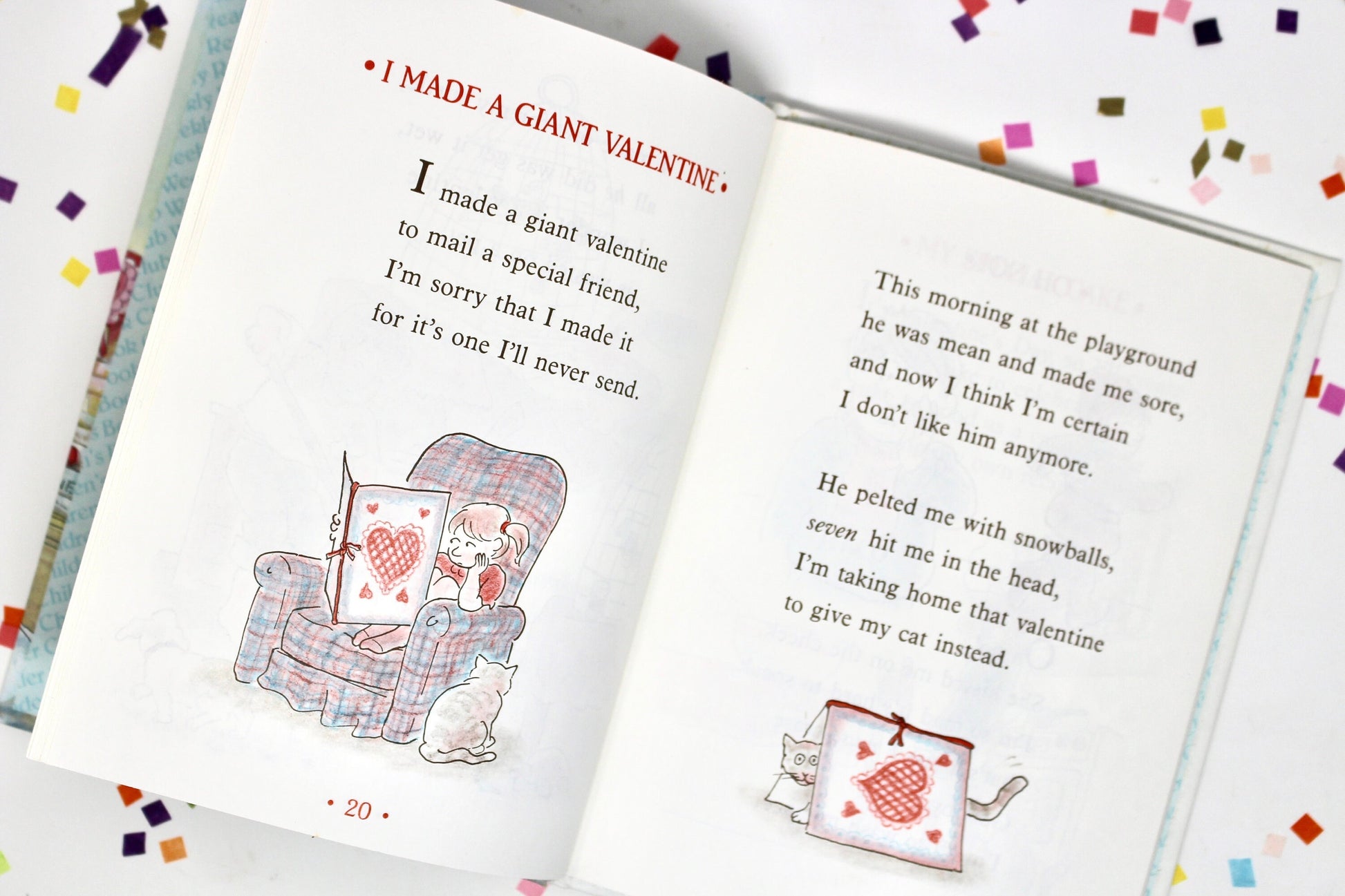 Valentines Day Poems Hardcover Book, Vintage Valentines Reading for Kids, Retro Valentines Day Teacher Classroom Book, 80s Kids V Day Gift