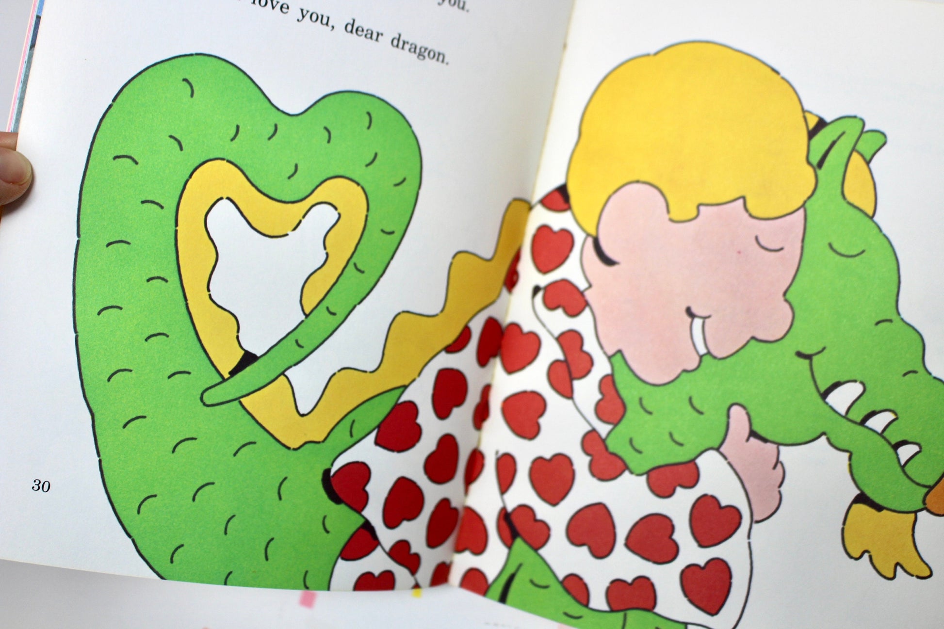 Valentines Day Kids Softcover Book, I Love You Dear Dragon, Vintage Valentines Reading for Kids, Retro V Day Dragon Teacher Classroom Book