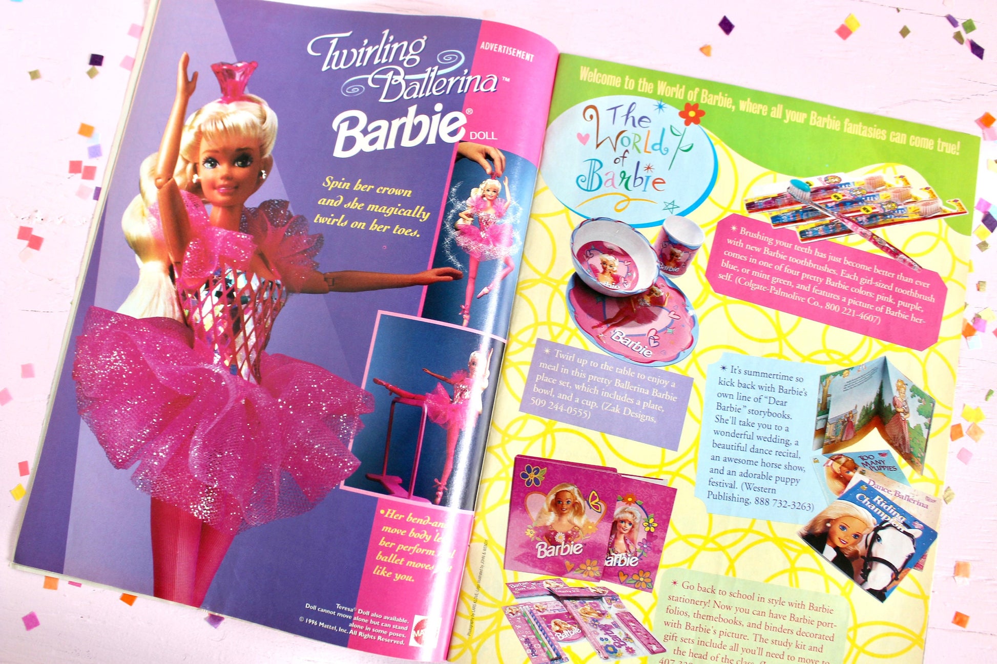 Vintage Ballerina Barbie Magazine, 90s Kids Twirling Ballerina Barbie, Pink Ballerina Kids Book, Barbie Girl Fan Book, Barbie Lover Gift