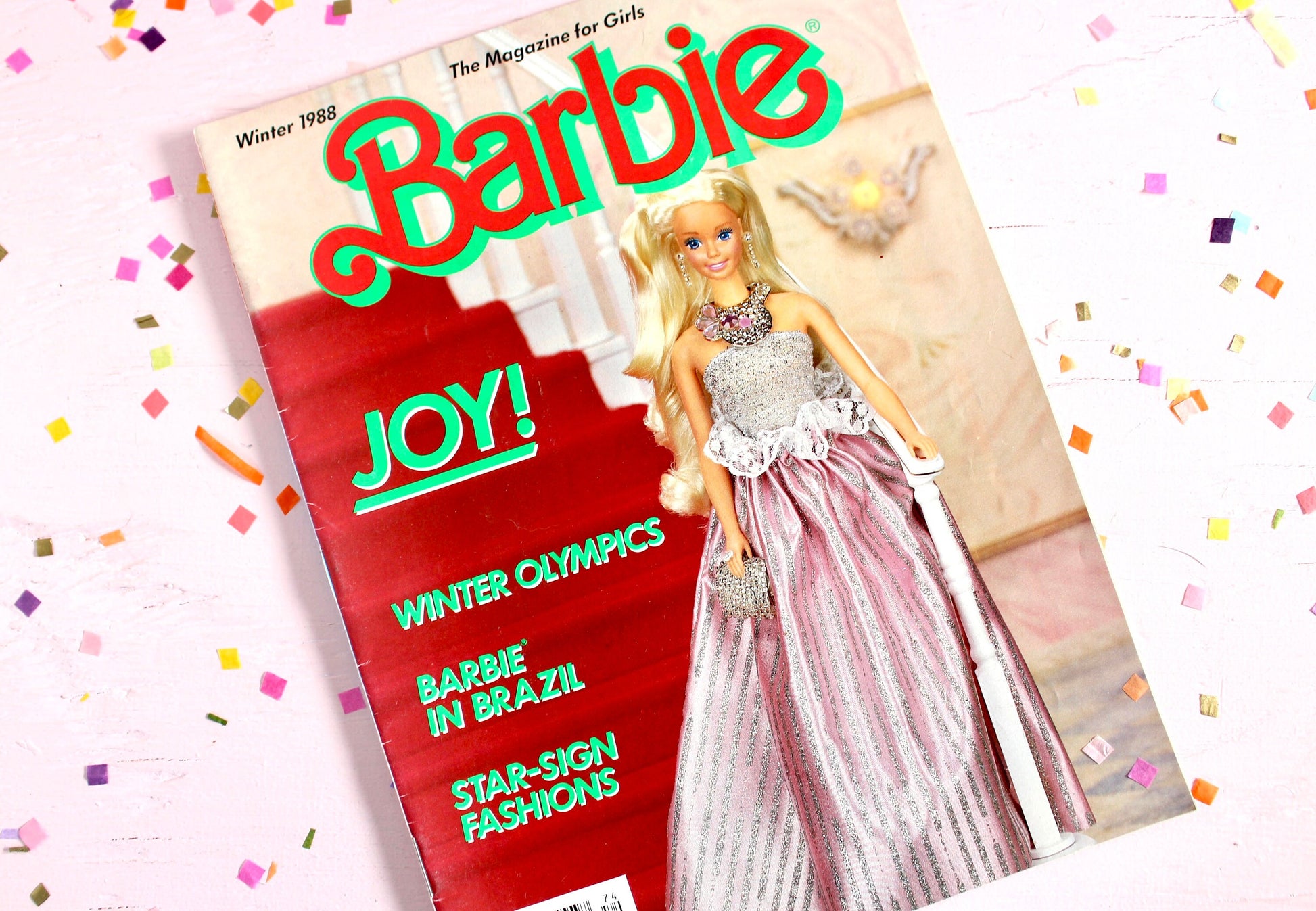 Jewel Secrets Barbie Magazine for Kids, Vintage 80s Christmas Barbie Book, Retro Barbie Fashion, Pink 80s Kids Gift, Barbie Girl Lover Gift