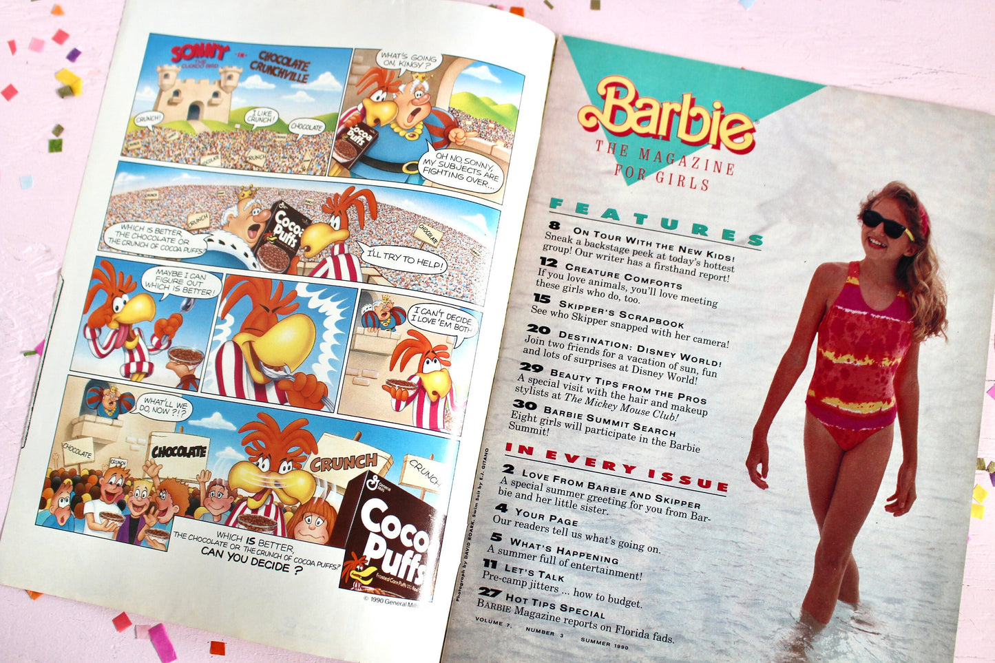 Wet N Wild Barbie Doll Magazine for Kids Summer, Vintage 80s Barbie Comic Book with Vintage Toy Ads, Summer Barbie Book, Barbie Lover Gift,