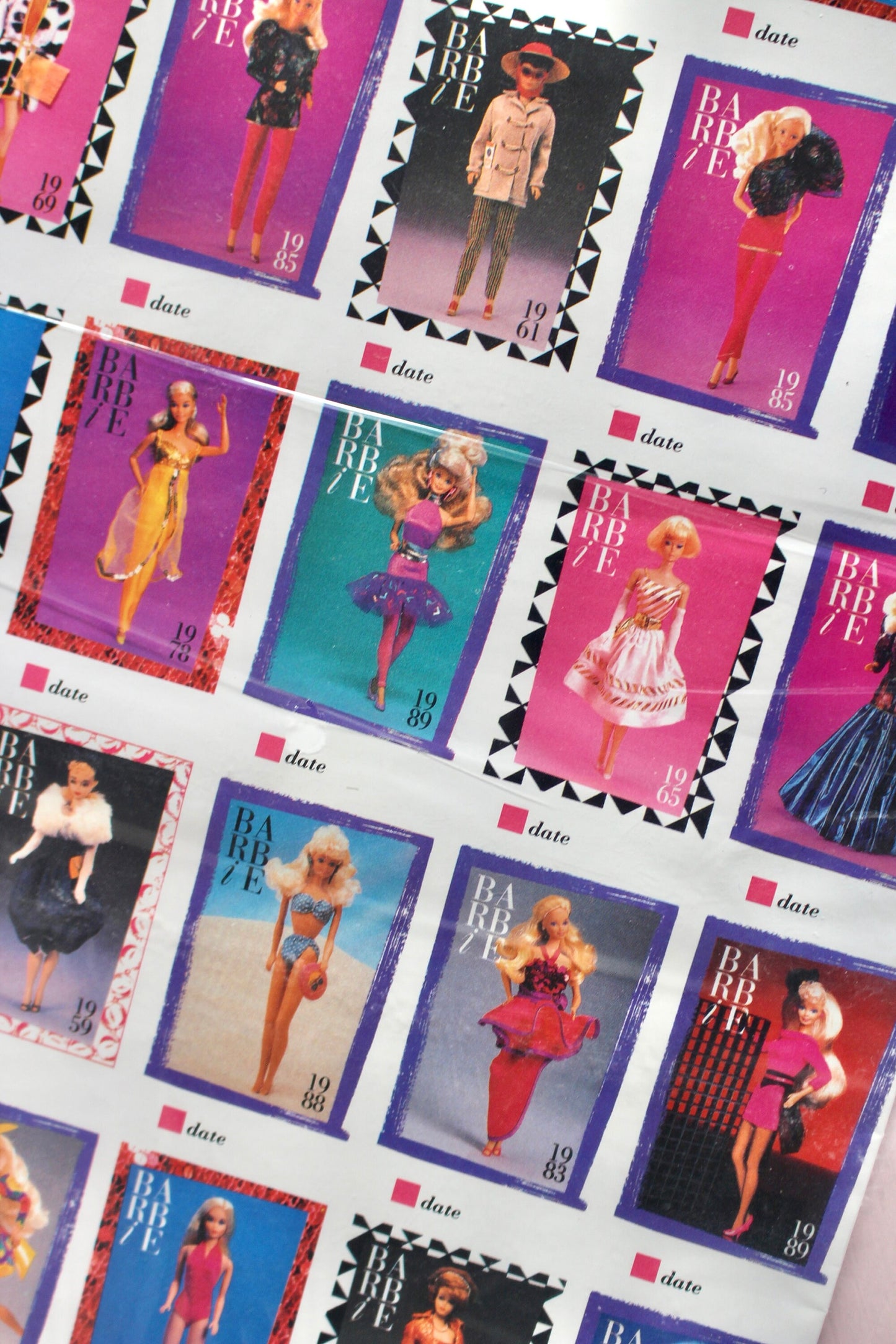 Vintage Barbie Trading Card Collector Poster, Retro Barbie Wall Art, 60s 70s 80s 90s Barbie Fashion, Barbie Lover Collector Gift