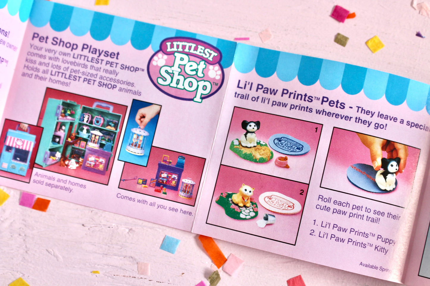 Vintage Littlest Pet Shop Promotional Merchandise Booklet, 1992 Cozy Home Pets, Ready To Go Pets, LPS Paw Print Points Mail In Offer Toys