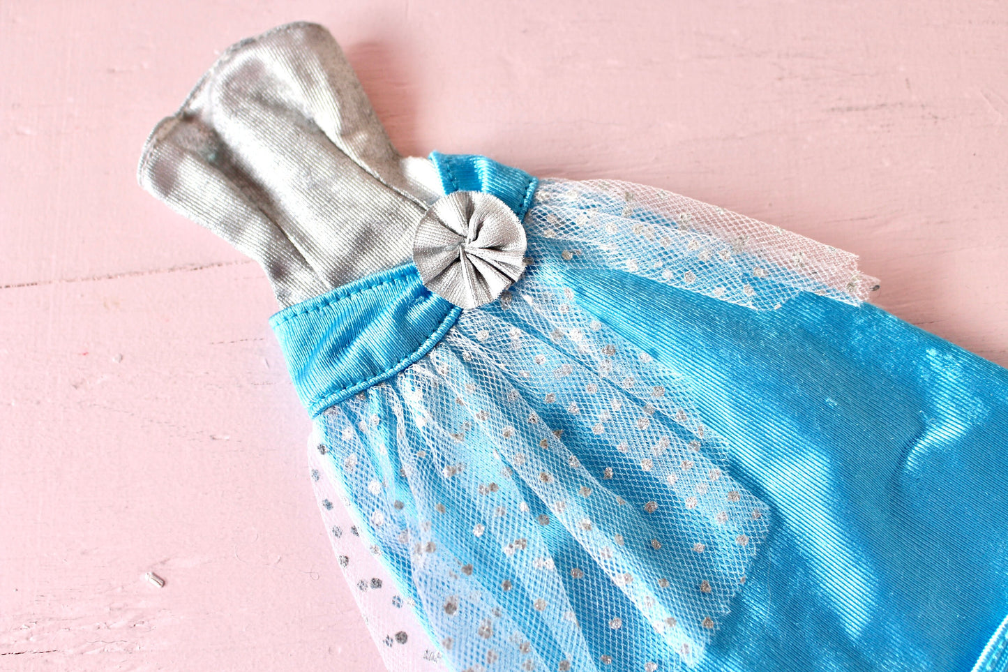 Vintage Barbie Dress, Blue Silver Barbie Doll Gown, Vintage 1990s Barbie Clothes, 90s Barbie Fashion Dress, Spring Barbie Style Outfit