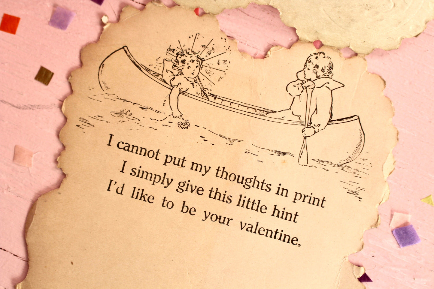 Antique Victorian Valentines Day Card Set of 3, Vintage 1900s Die Cut Cherub Flowers Valentines Decor, Retro Valentine Craft Supplies