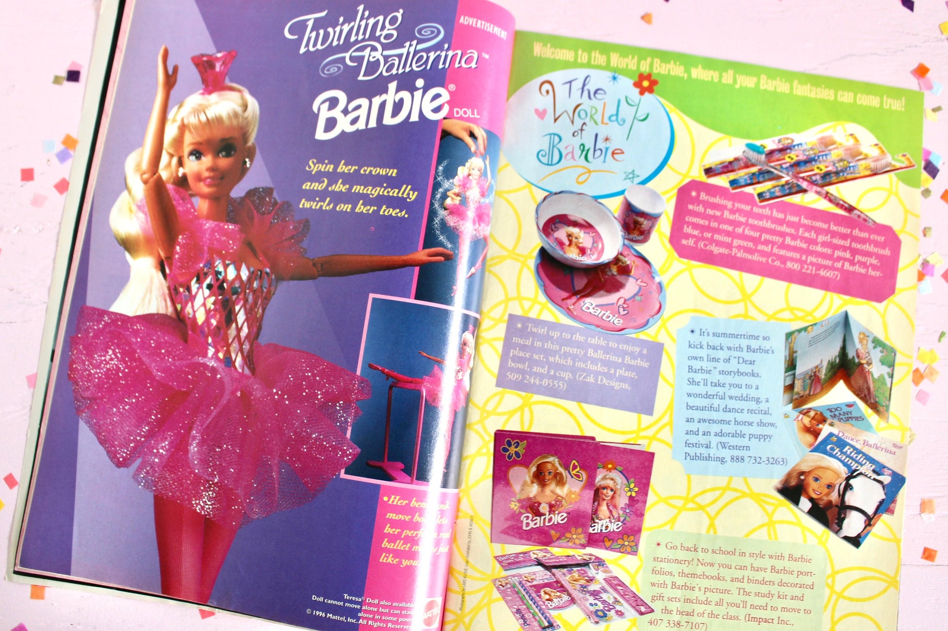 Vintage Ballerina Barbie Magazine, 90s Kids Twirling Ballerina Barbie, Pink Ballerina Kids Book, Barbie Girl Fan Book, Barbie Lover Gift