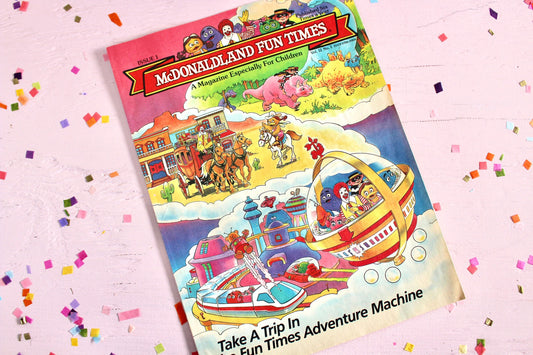 McDonaldland Fun Times Magazine, Vintage 80s Nostalgia Happy Meal Cartoon Book, McDonald Land Character Story Activity Fun Book for Kids