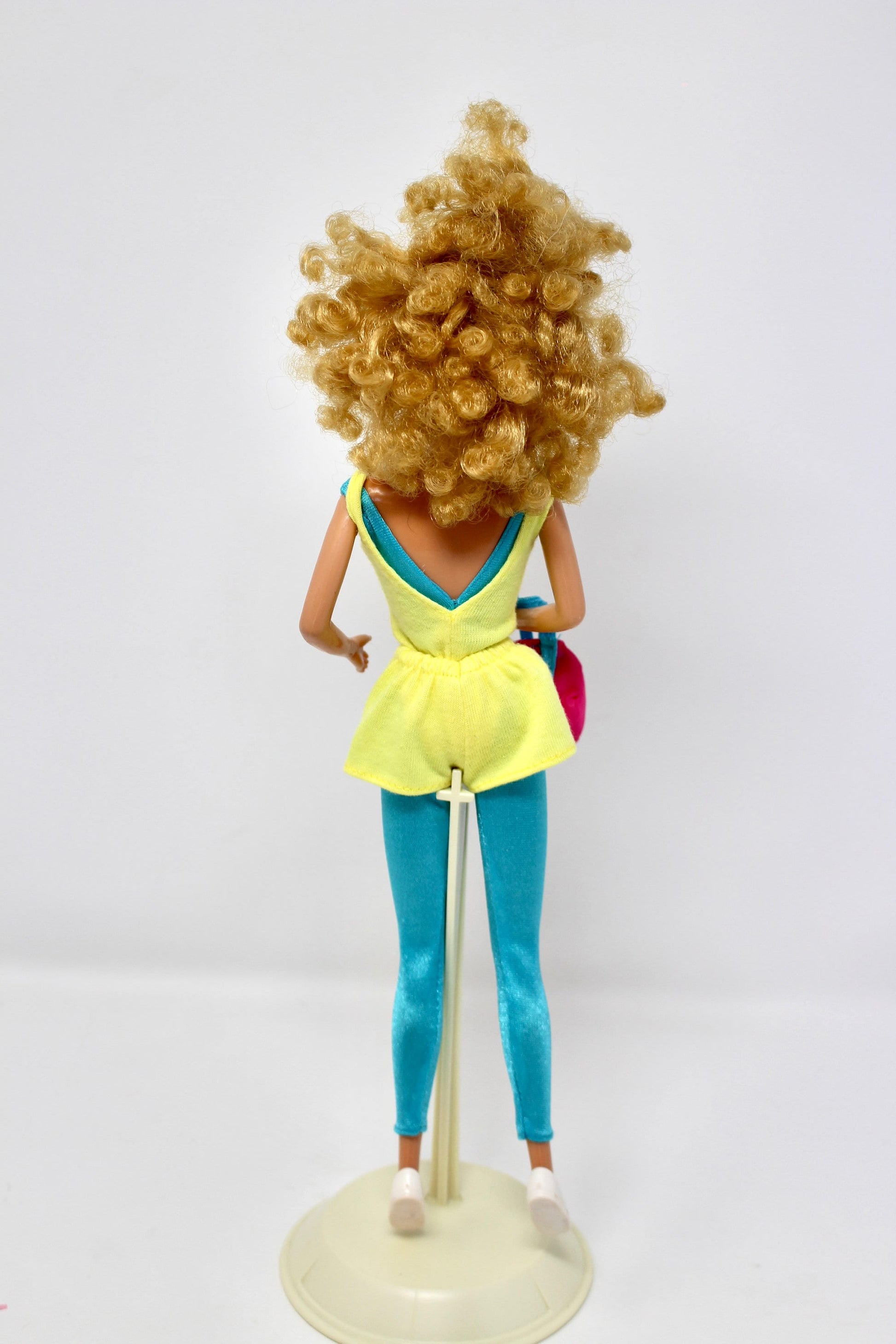 Magic Curl Barbie Doll in Great Shapes and 2183 Fashions, Vintage Superstar Era Yellow Curly Hair Barbie Doll, Workout Barbie Gear Outfit