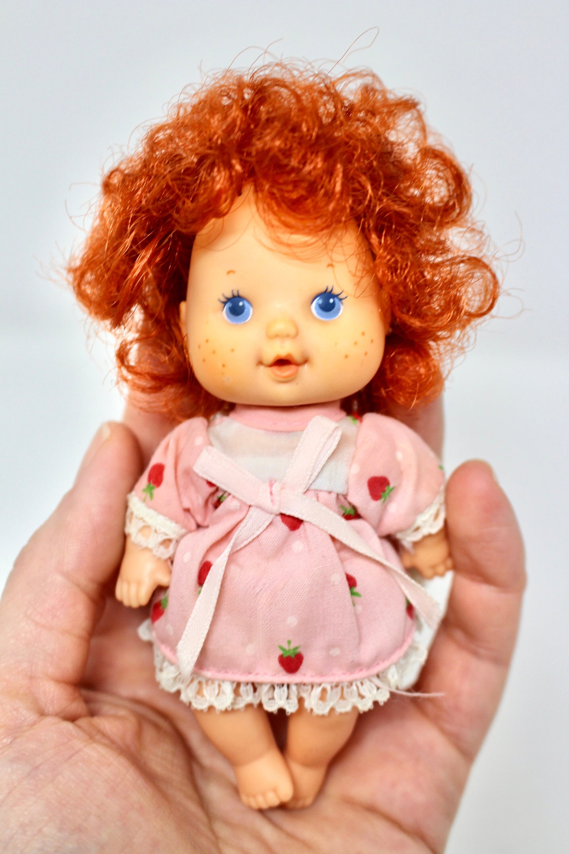 Strawberry Shortcake Berry Baby Doll with Bottle, Vintage 1980s Strawberry Shortcake Nursery Doll, Strawberry Shortcake Outfit Accessories